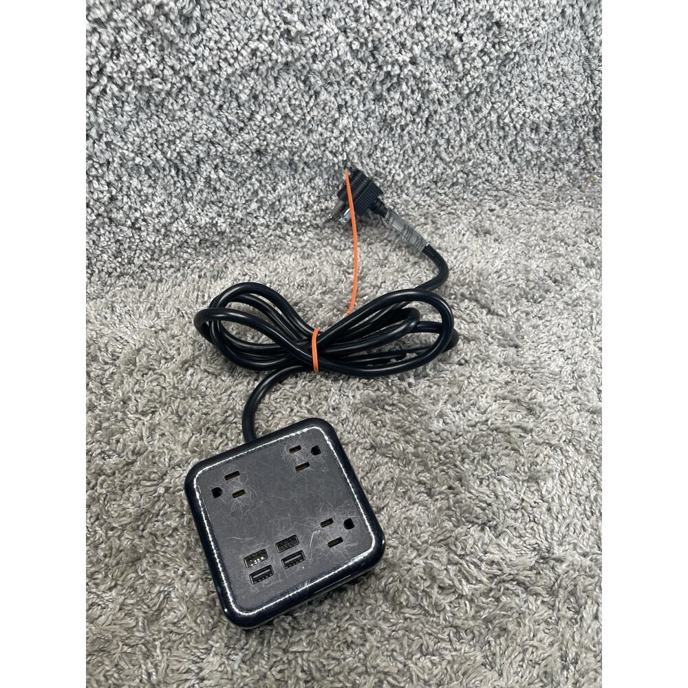 Outdoor Power Strip Weatherproof Waterproof Surge 6FT 4 Outlets 6FT Black USB 4
